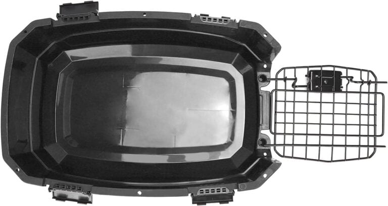 Nobleza Transportin Gato Perro Pequeño,Transporte Portátil y Transpirable para Mascotas,Transporte de Plástico para Perros,58 * 38.7 * 33CM,Negro & Gris