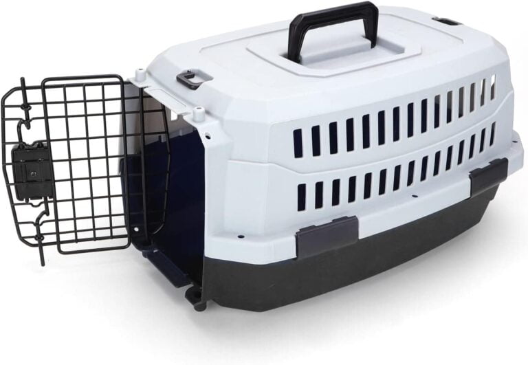 Nobleza Transportin Gato Perro Pequeño,Transporte Portátil y Transpirable para Mascotas,Transporte de Plástico para Perros,58 * 38.7 * 33CM,Negro & Gris