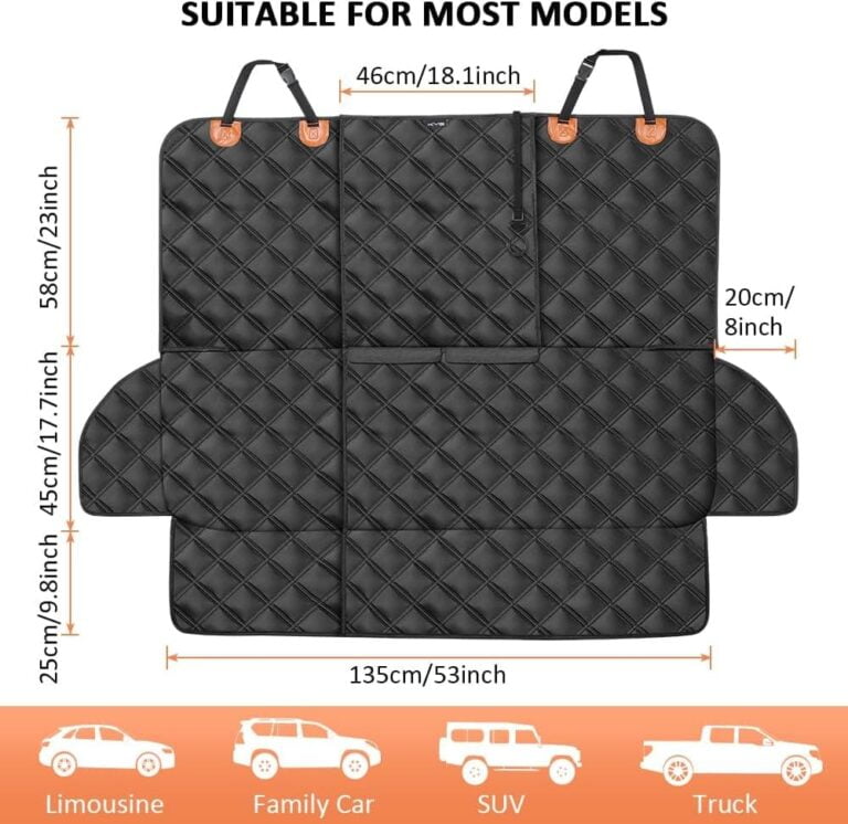 KYG Funda Antideslizante Protector para Mascotas, Perro y Niños Resistente al Agua Duradero Asiento Coche con 1 Cinturón de Seguridad Universal para Camión,SUV