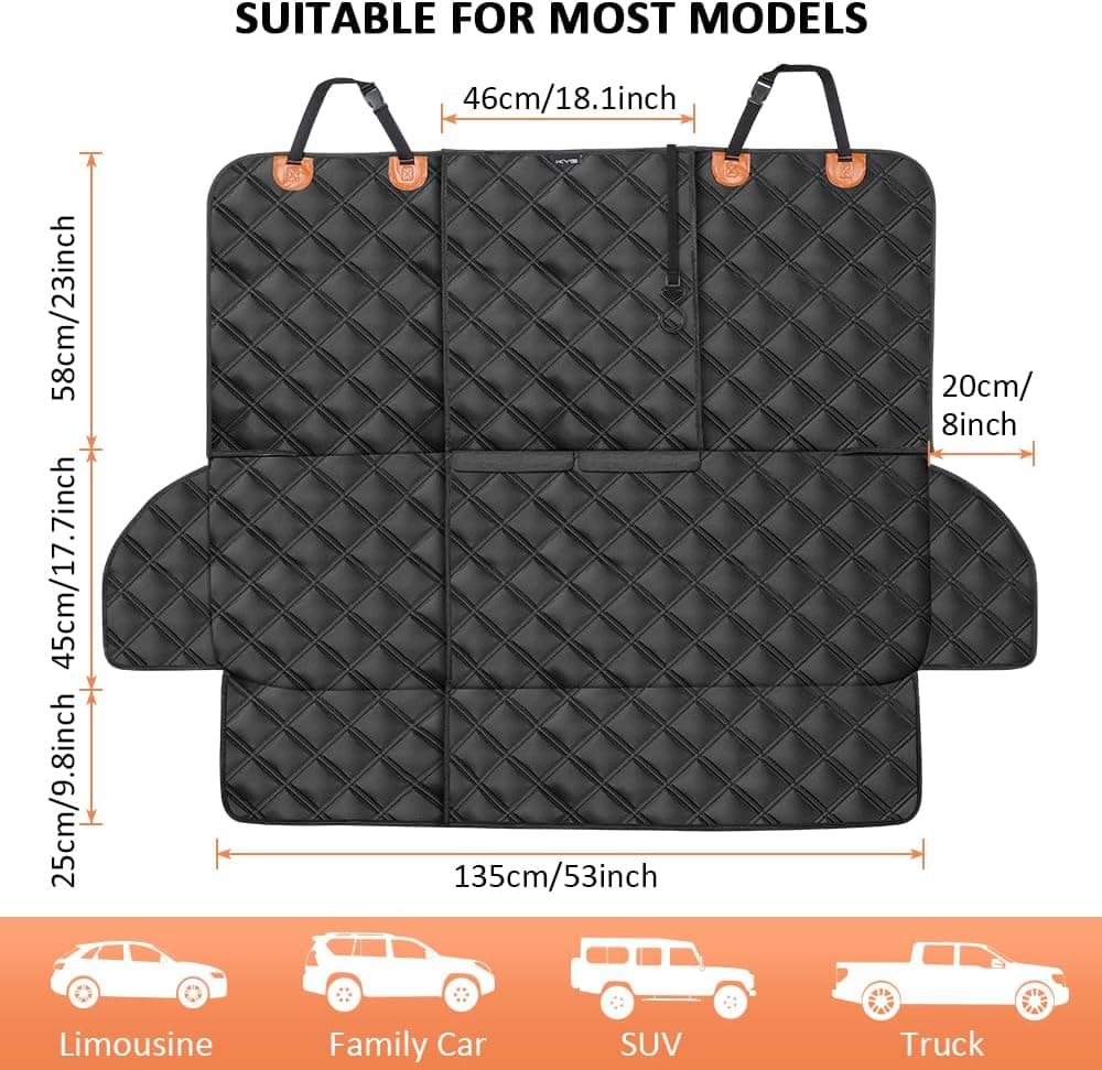 KYG Funda Antideslizante Protector para Mascotas, Perro y Niños Resistente al Agua Duradero Asiento Coche con 1 Cinturón de Seguridad Universal para Camión,SUV