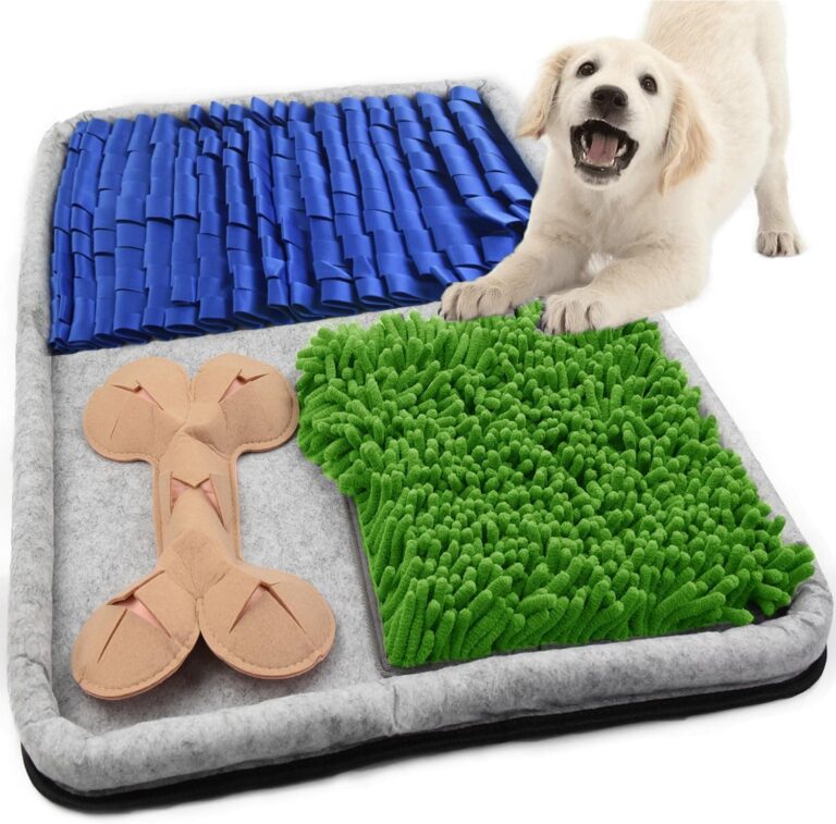 Alfombra Olfativa Perros - Juguetes Interactivos para Perros - Juguete estimulador con dispensador de premios (Azul)