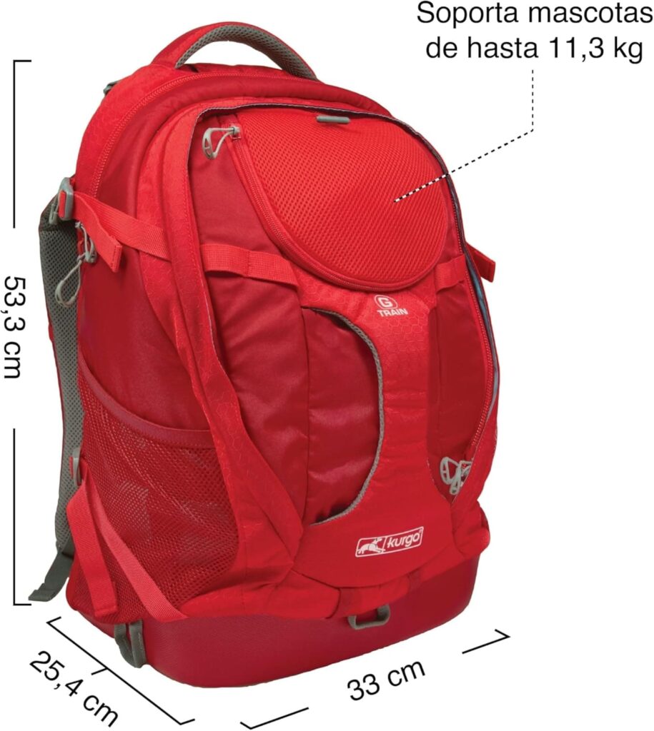 Kurgo G-Train, Mochila para Perros Pequeños y Gatos, Transportín, Base Impermeable, Viajes y Excursiones, Azul Marino