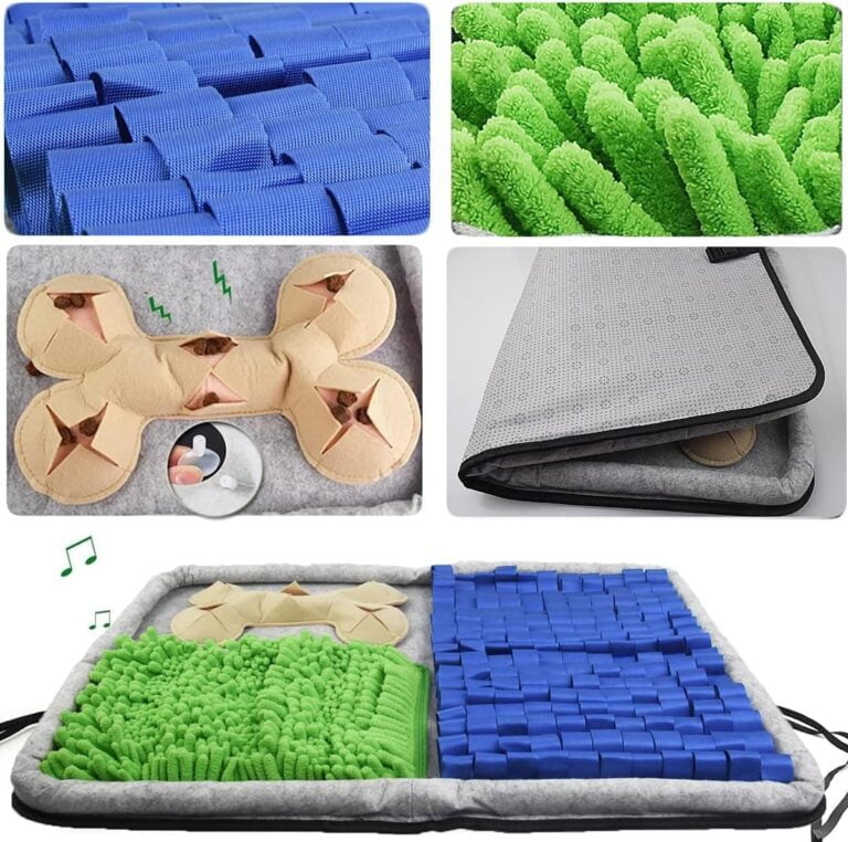 Alfombra Olfativa Perros - Juguetes Interactivos para Perros - Juguete estimulador con dispensador de premios (Azul)