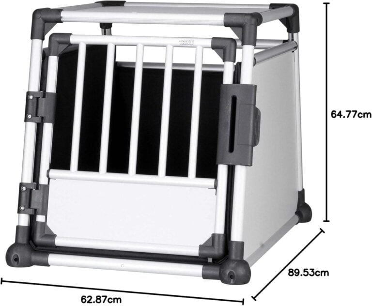 Trixie 39342 Caja de transporte, aluminio, M — L: 63 × 65 × 90 cm, plateado/gris claro