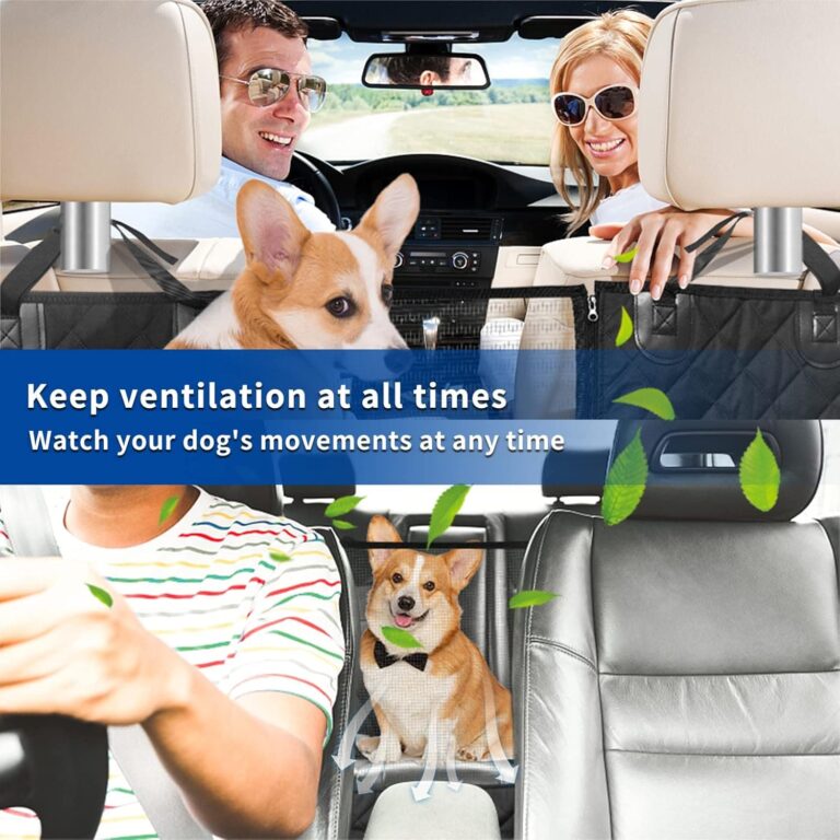4 en 1 Funda Coche Perros Asiento Trasero, Cubre Asientos con Ventana Protector Lateral, Impermeable Antideslizante, SUV, Camiones (137 x 147 cm)