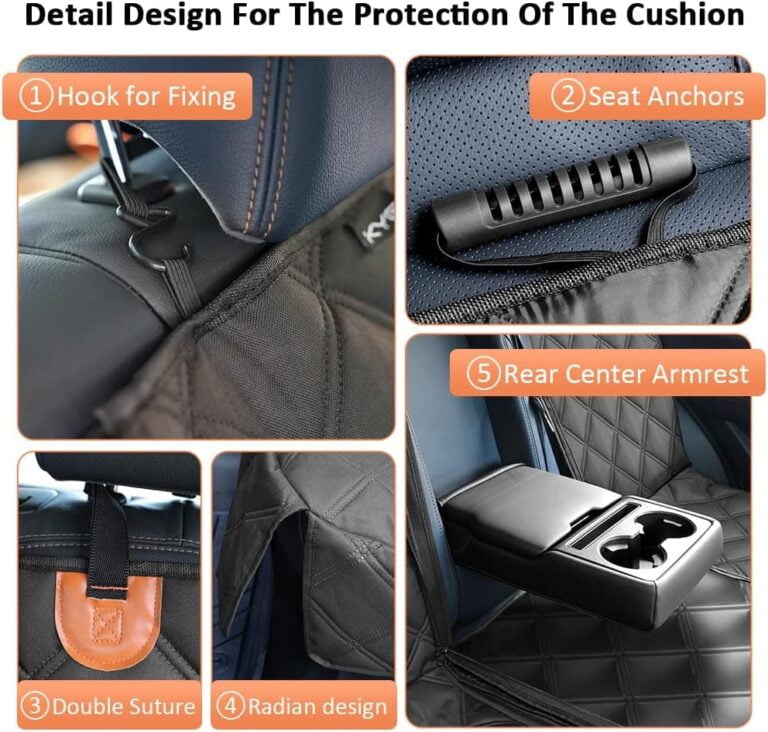 KYG Funda Antideslizante Protector para Mascotas, Perro y Niños Resistente al Agua Duradero Asiento Coche con 1 Cinturón de Seguridad Universal para Camión,SUV