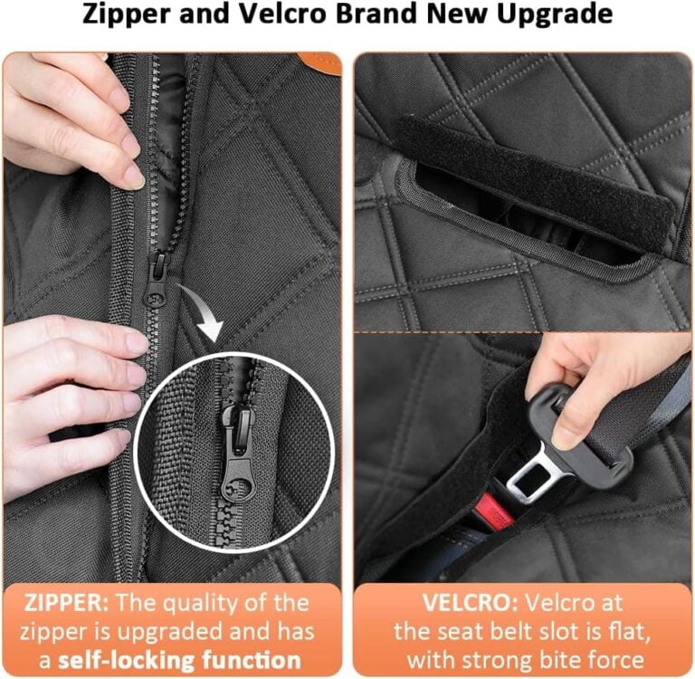 KYG Funda Antideslizante Protector para Mascotas, Perro y Niños Resistente al Agua Duradero Asiento Coche con 1 Cinturón de Seguridad Universal para Camión,SUV