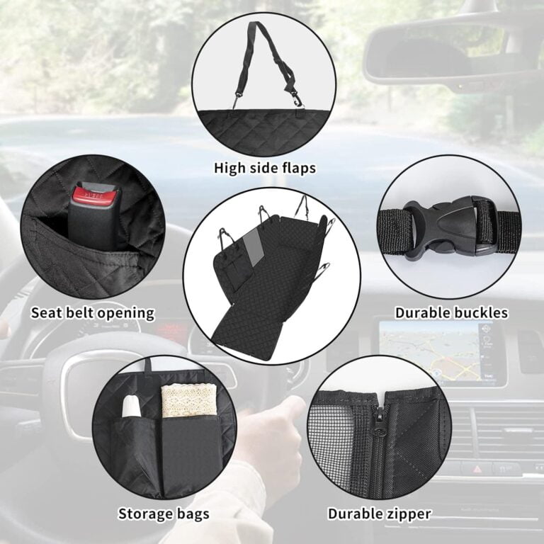 4 en 1 Funda Coche Perros Asiento Trasero, Cubre Asientos con Ventana Protector Lateral, Impermeable Antideslizante, SUV, Camiones (137 x 147 cm)