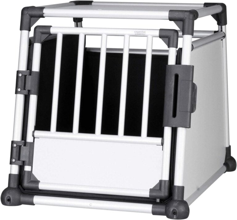 Trixie 39342 Caja de transporte, aluminio, M — L: 63 × 65 × 90 cm, plateado/gris claro