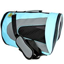 PET MAGASIN Transportadora para Mascotas Flexible, aceptada por aerolíneas, a Prueba de Agua y Plegable, para gatos, Perros pequeños y Cachorros, para Aviones y Autos (46 x 29 x 25,4 cm)