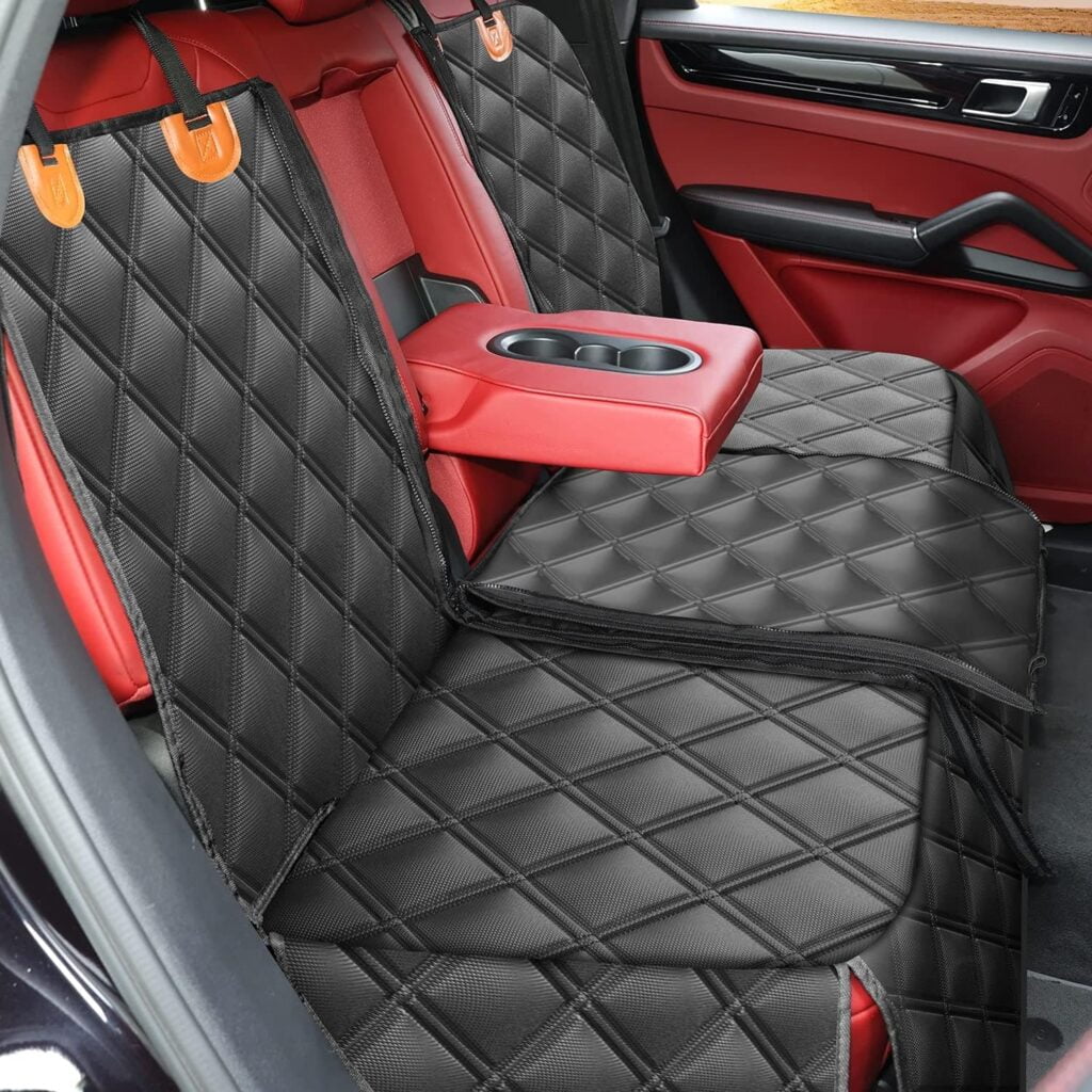 KYG Funda Antideslizante Protector para Mascotas, Perro y Niños Resistente al Agua Duradero Asiento Coche con 1 Cinturón de Seguridad Universal para Camión,SUV
