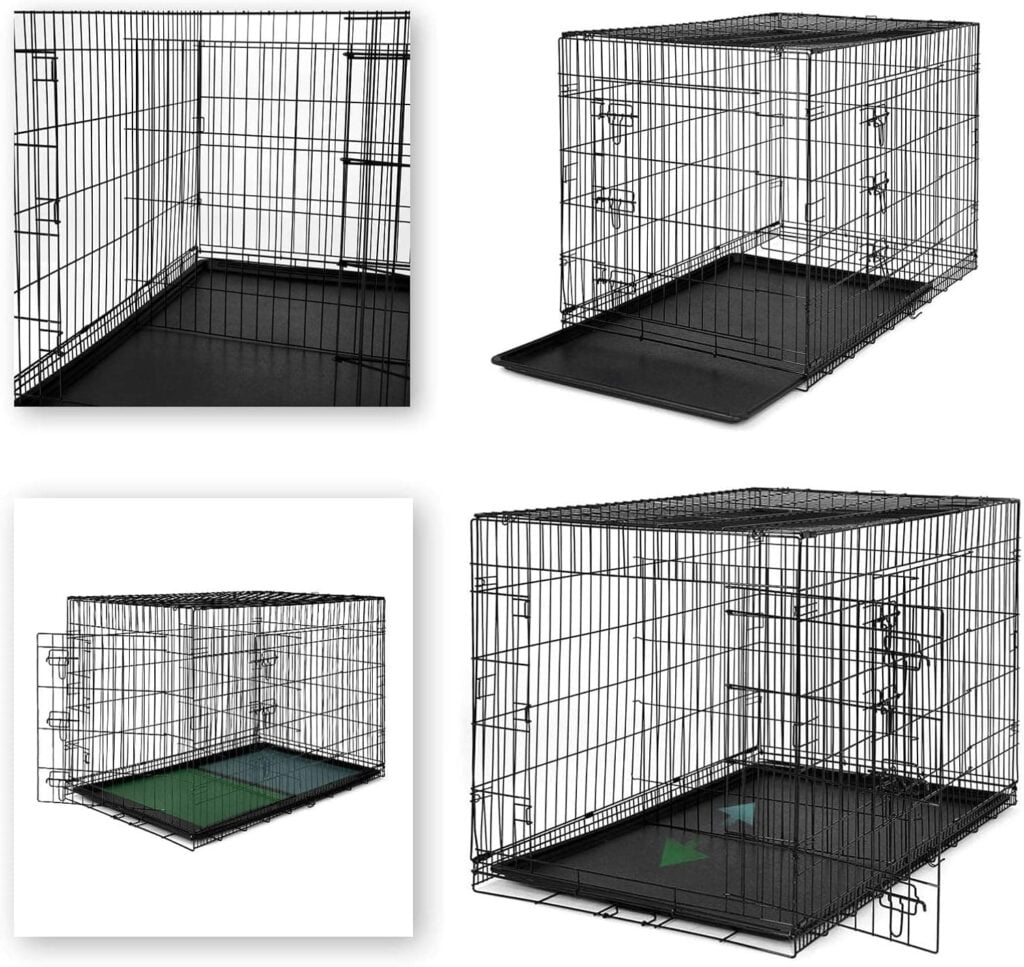 dibea lionto Jaula Transporte Plegable para Perros Caja de Transporte, (XXL) 106x71x77 cm Negro