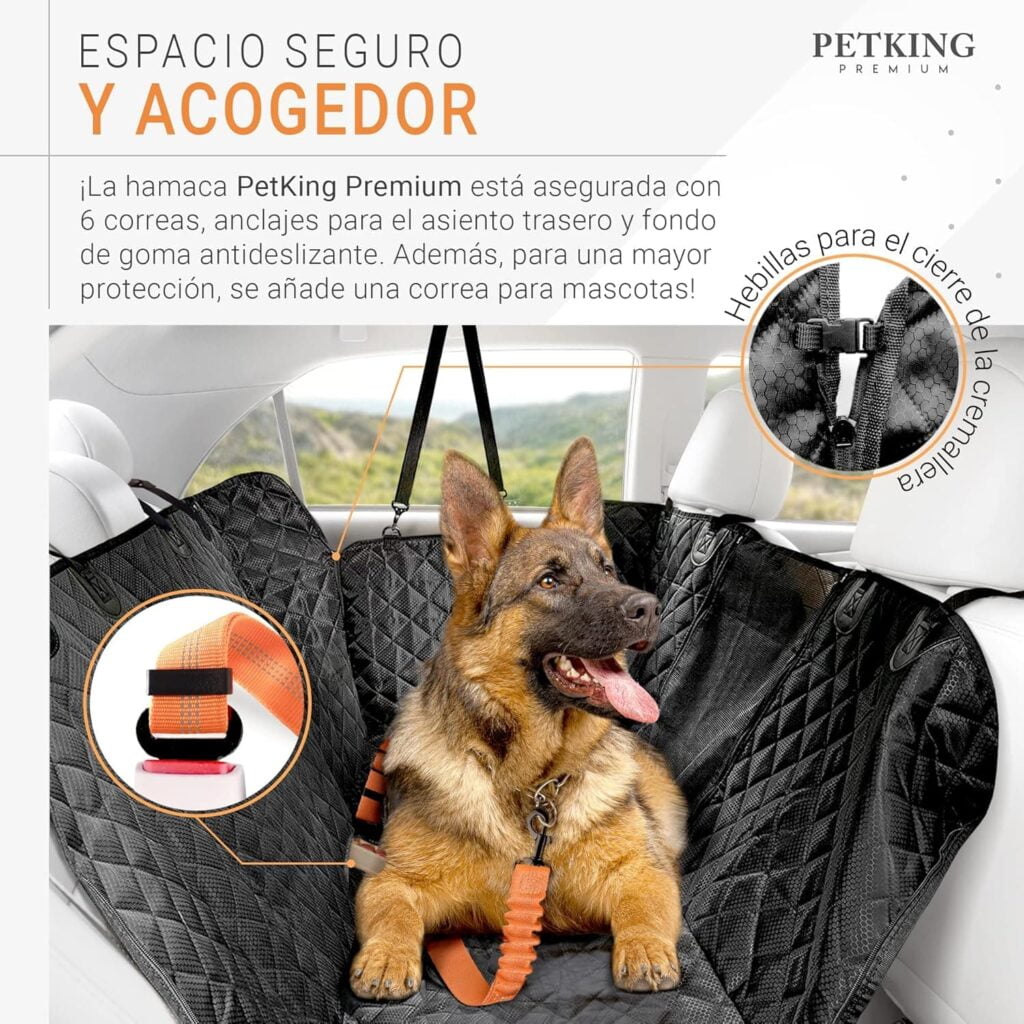 PetKing Premium Funda Coche Perro Asiento Trasero Cubre Asientos Coche Perro Protector Coche Perros Asiento Manta Cubreasientos Coche Perro Trasero Funda Protector Asiento para Perros