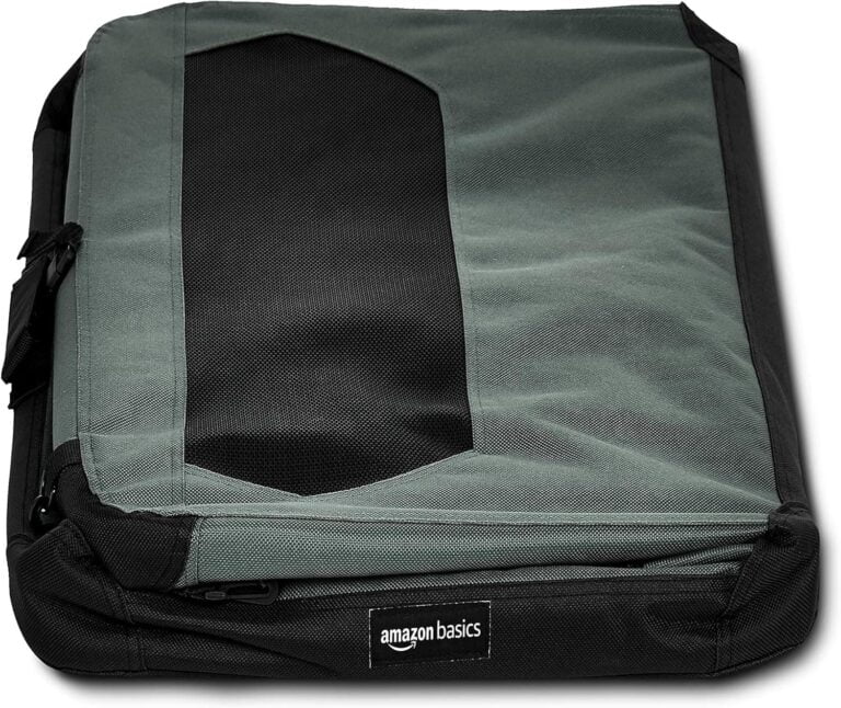 Amazon Basics - Transportín para mascotas suave plegable gris de 30 «