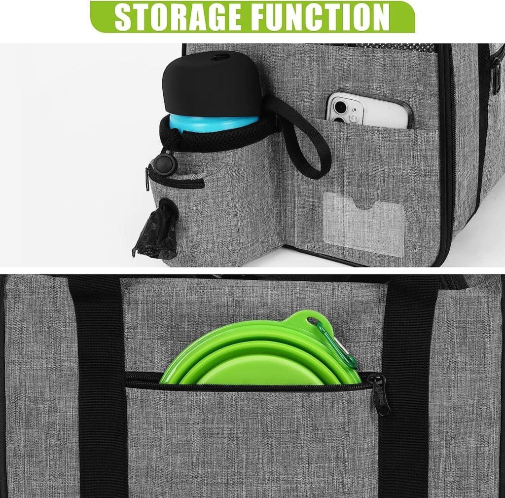 Pecute Bolso Transportín Gatos y Perros Carga Máxima 6 kg,Transporte Transpirable para Mascotas, Portador de Viaje con Correa de Hombro Ajustable, Transporte de Gato con Colchón Suave