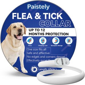 Collar Antiparasitario Perros, Seguro y Eficaz Antipulgas Hecho de Aceites Esenciales 100%, de 12 Meses de Eficacia de Todos Los Tamaños