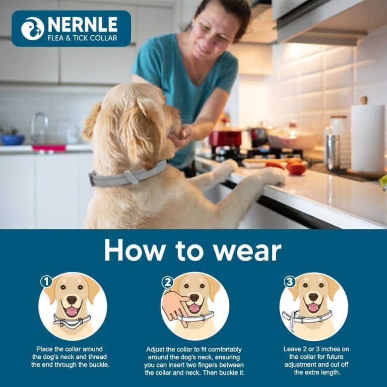 Nernle Collar Perros Grandes, Ajustable Collar Perros, Collar Perro Grande, 8 Meses de Protección Impermeable para 2 PCS