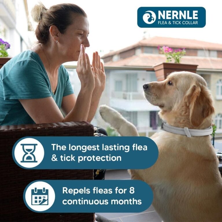 Nernle Collar Perros Grandes, Ajustable Collar Perros, Collar Perro Grande, 8 Meses de Protección Impermeable para 2 PCS
