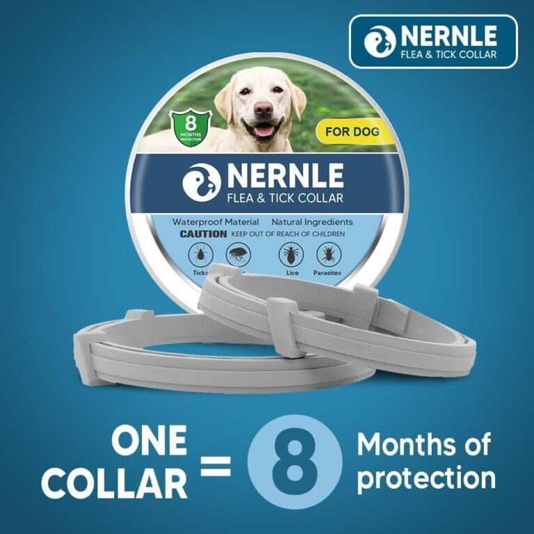 Nernle Collar Perros Grandes, Ajustable Collar Perros, Collar Perro Grande, 8 Meses de Protección Impermeable para 2 PCS