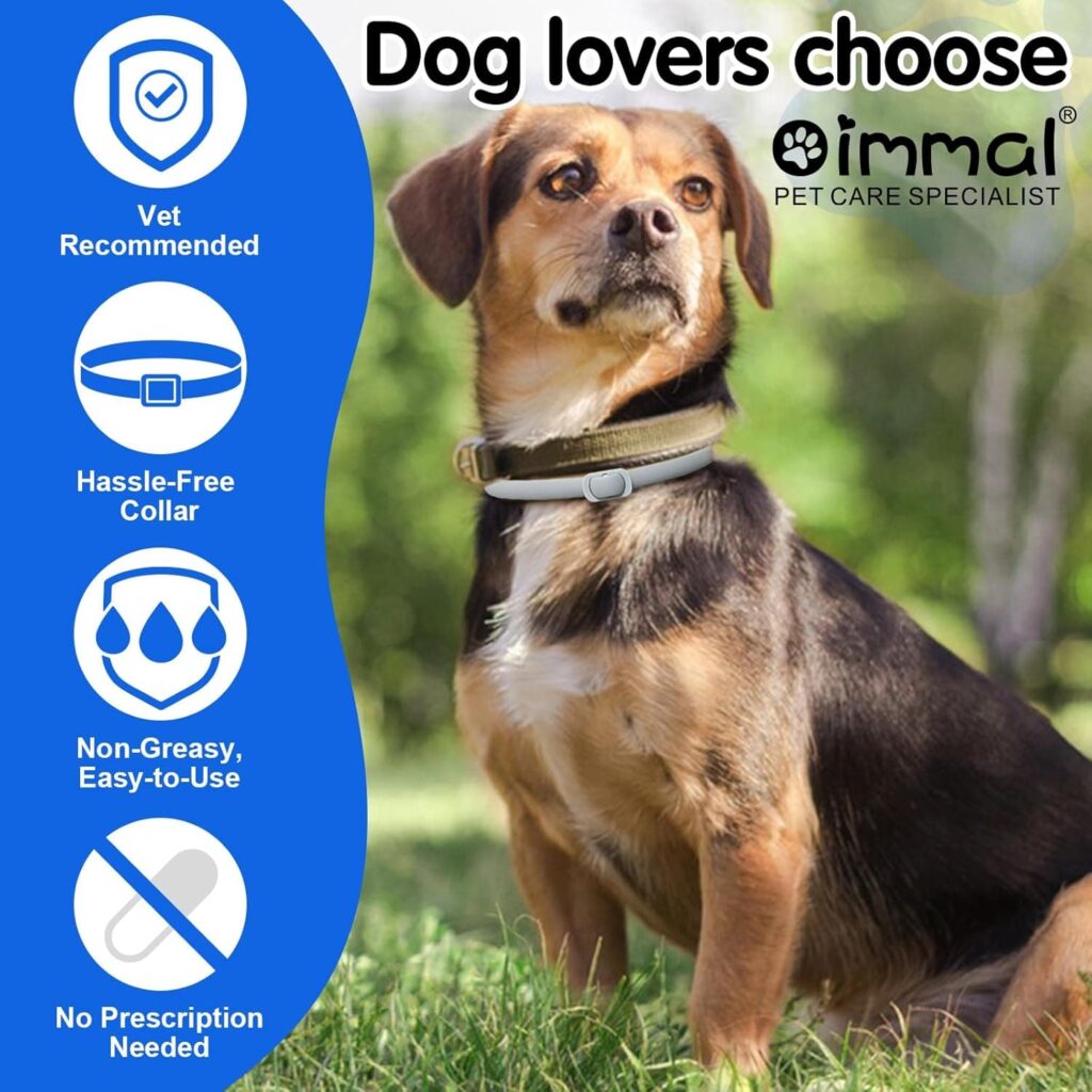 Collar Antiparasitario Perros, Collar Antipulgas Perros 4 Piezas con 24 Meses de Protección Efectiva, Impermeable, Ajustable, para Perros Pequeños, Medianos y Grandes