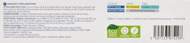 Virbac Nutri-Plus Gel | 120g | Alimento complementario para perros y gatos para la integración nutricional y la convalecencia | Estimulante del apetito, portador de energía altamente concentrado.