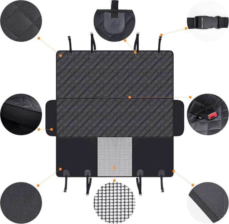 GXT Protector de Asiento Trasero para Perro, para Coches, SUV y Camiones, con Ventana de Malla, Material Antideslizante e Impermeable, Color Negro