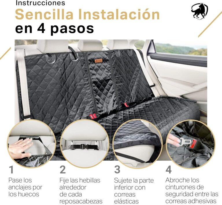 PETPROVED Cubre Asientos Funda Coche Perro Protector Funda Coche Perros Asiento Trasero Manta Cubreasientos Coche Perro Asientos Traseros