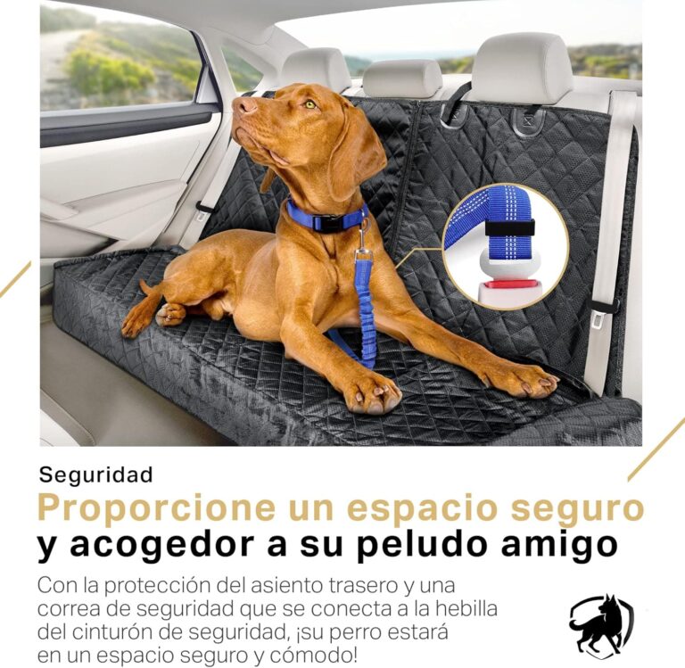 PETPROVED Cubre Asientos Funda Coche Perro Protector Funda Coche Perros Asiento Trasero Manta Cubreasientos Coche Perro Asientos Traseros