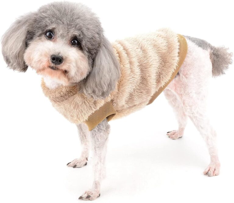 Zunea Abrigo Chaqueta para Perros Pequeños Invierno Ropa de Forro Polar Cálida Suave Mullida Jerséis para Cachorros con Anillo en D para Arnés Correa Ropa para Mascotas Chihuahua Gatos Marrón S