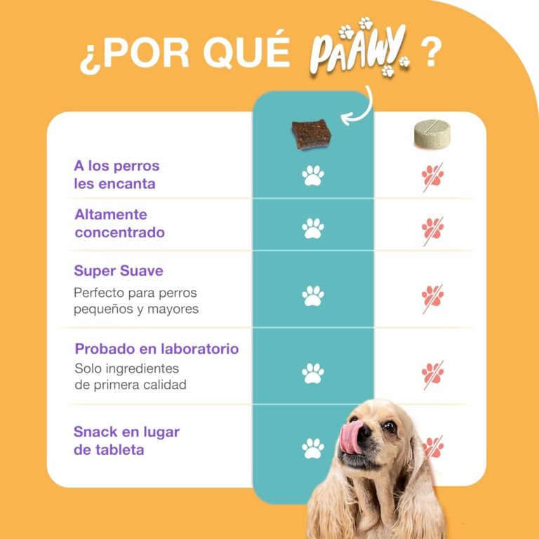 Paawy Condroprotector Perros con Glucosamina, Condroitina, MSM I para Las Articulaciones de Perros I Antiinflamatorio para Perros Artrosis I Joint Care for Dogs I 250g Salmón
