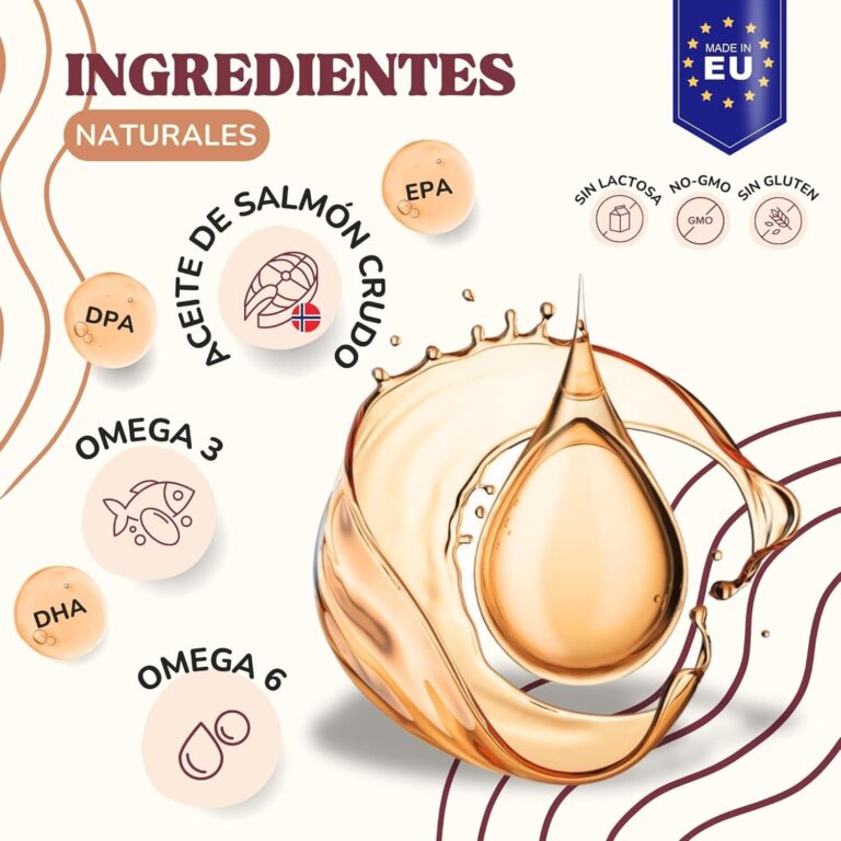 Lamina Care - Aceite De Salmon Perros y Gatos Enriquecido con Omega 3 y 6, EPA y DHA, Fórmula Avanzada Natural para Articulaciones Fuertes, Piel Sana y Pelaje Brillante (1000ml)