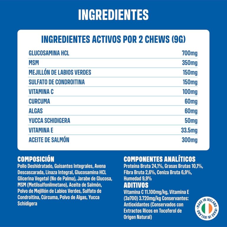 ivvi - Hip and Joint - Articulaciones, Antiartrosis - Complemento Alimenticio para Perros, Altamente Concentrado - MSM, Mejillón de Labio Verde, Glucosamina - 60 Golosinas de Pollo, 270g