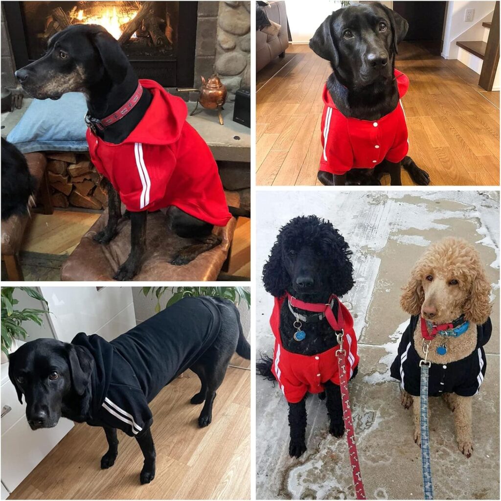 NAMSAN Ropa para Perros con Capucha para Mascotas, Ropa de Invierno Suave y cómoda, Adecuada para Perros medianos y Grandes, rojo-4XL