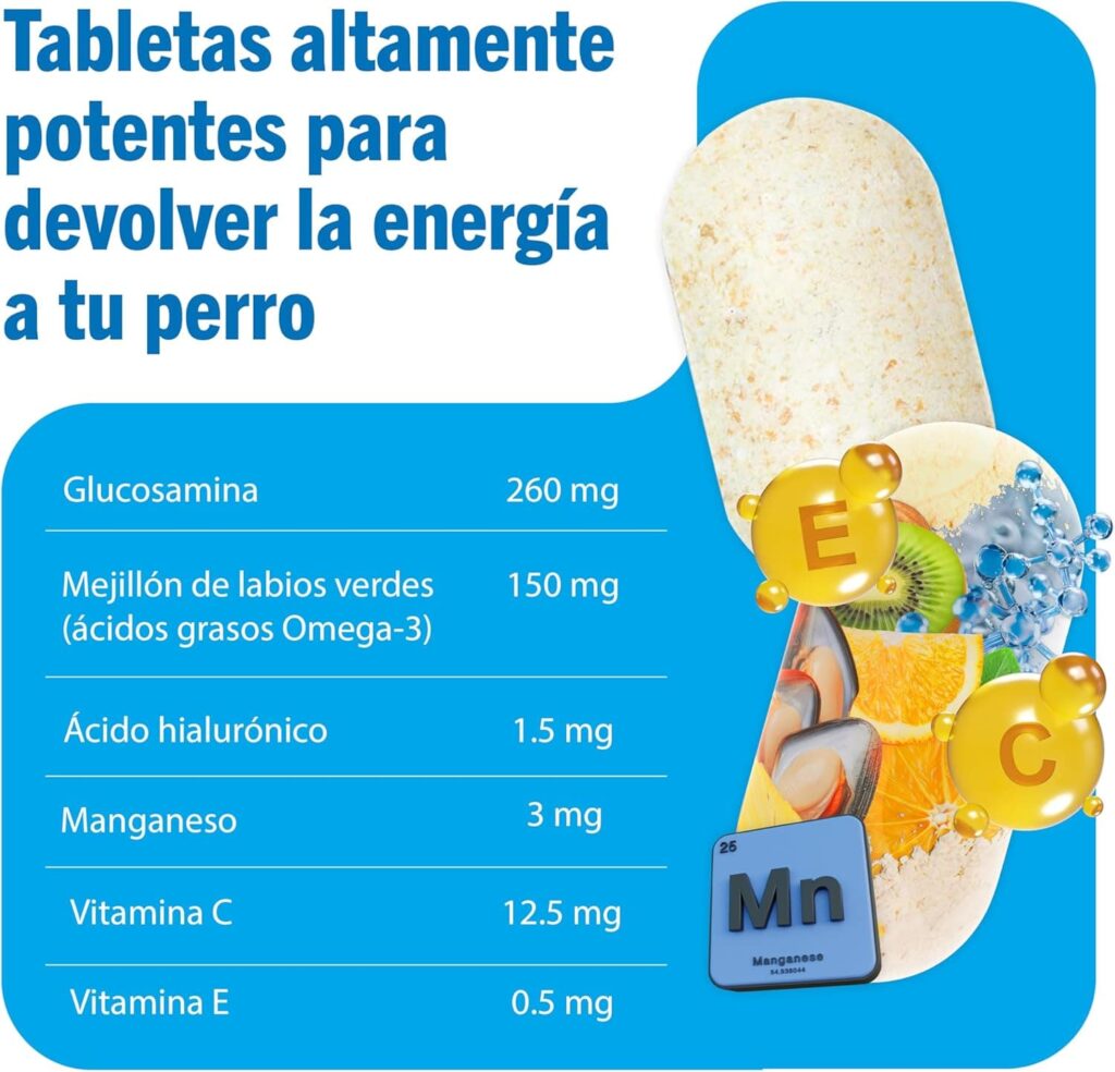 JOINTSURE Condroprotector Perros I con gran concentración de mejillon labios verdes, glucosamina y condroitina natural I suplemento antiinflamatorio para articulaciones I 120 comprimidos