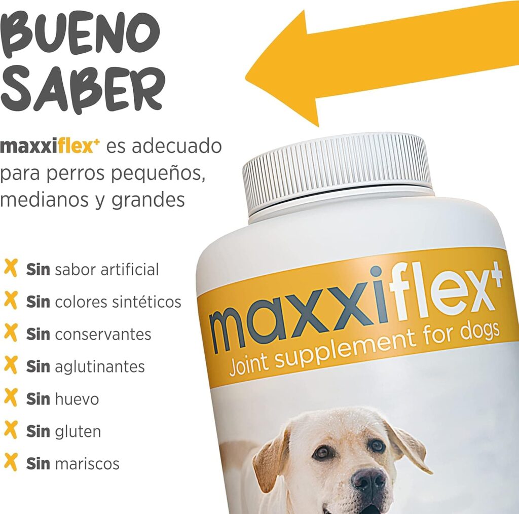 maxxipaws maxxiflex+ Caderas y Articulaciones - Suplemento Condroprotector para Perros Adultos - 120 Comprimidos