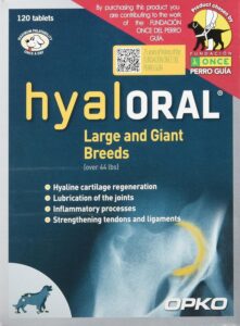 Hyaloral 120 comp para Perros de Razas Grandes y Gigantes | Suplemento Nutricional para el dolor de Caderas, Articulaciones y Cartílagos | 1 Caja de 120 Comprimidos (el empaque puede diferir)