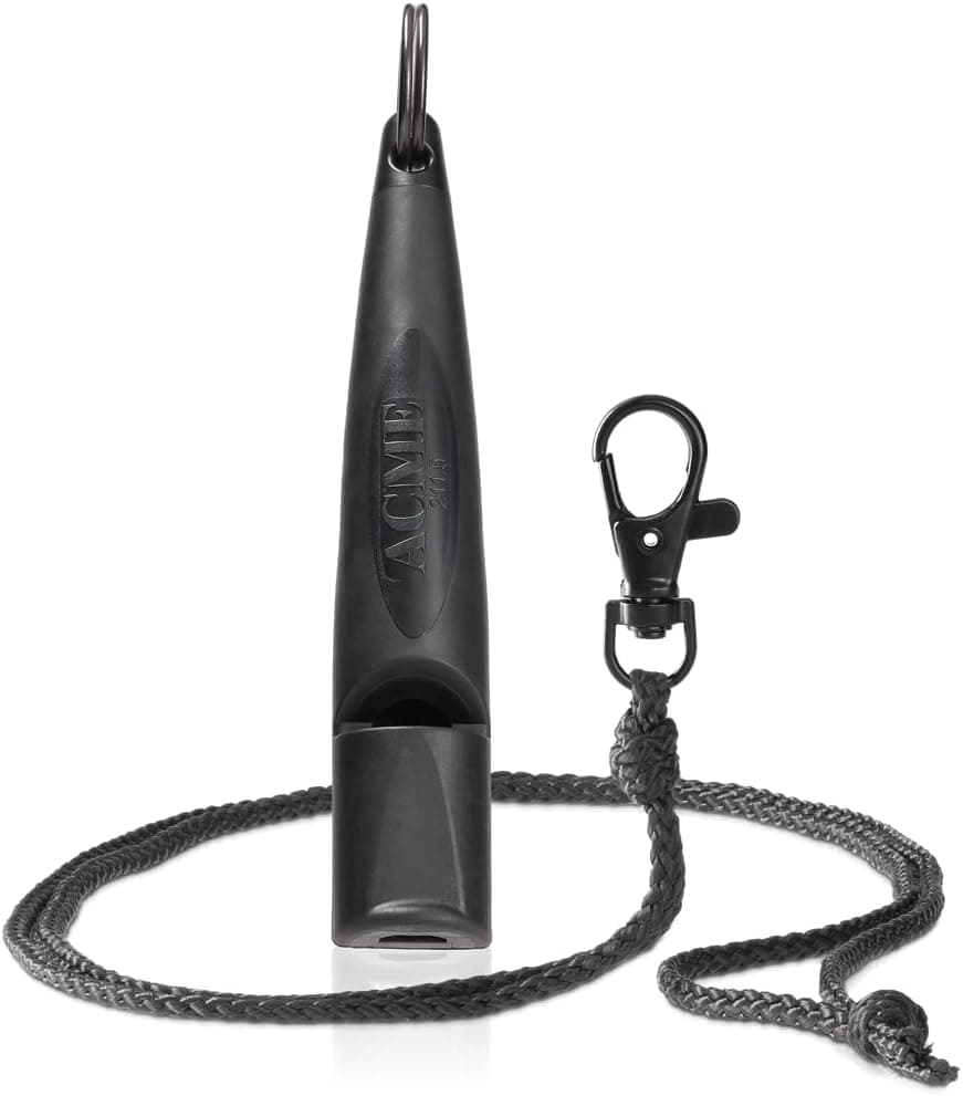 ACME Silbato para Perros n.º 211,5 (actualización de 2023) con Banda de Silbato en Negro Mate | Alpha | Ideal para la devolución de Llamada | Gran Alcance | frecuencia estandarizada (Negro)