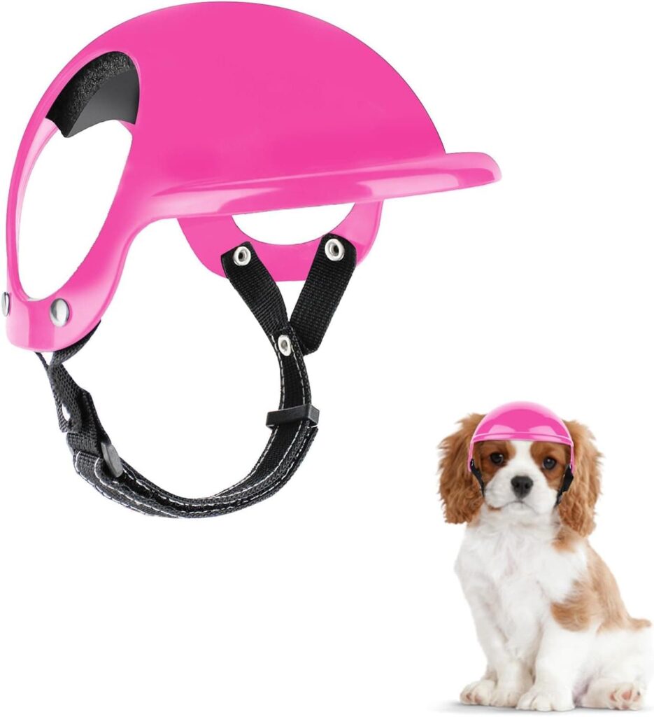 NAMSAN Casco para mascotas, casco para motocicleta, de acrilonitrilo butadieno estireno, sin presión en la oreja