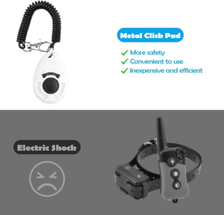 OYEFLY - Juego de 2 clickers para Perros con botón Grande, también para Gatos y Caballos (Rojo y Azul)