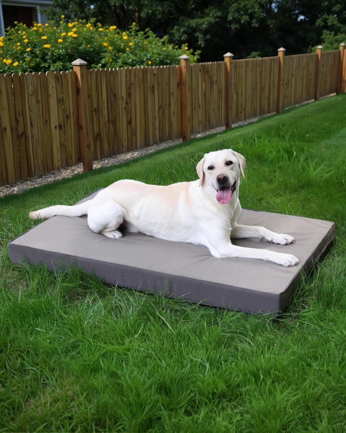 Favodormir Ortopédica Cama Perros Grande Impermeable,Doble Cara De Cuero Sintético,Colchón Perro,Dog Bed,Funda Extraíble Lavable,Colchoneta,Gris,104x68x8cm