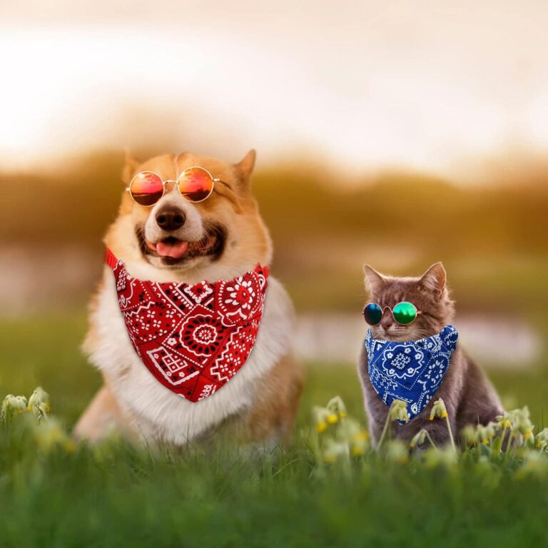 4Pcs Bandanas de Perros,Pañuelos para Perros,Bufanda de Mascota Ajustable