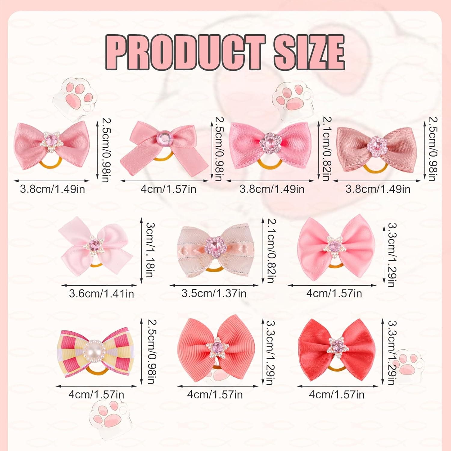 PEUTIER 20uds Lazos para Perros con Bandas de Goma, Elásticos Lazos para el Pelo de Perros Varios Estilos