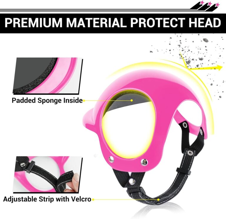 NAMSAN Casco para mascotas, casco para motocicleta, de acrilonitrilo butadieno estireno, sin presión en la oreja