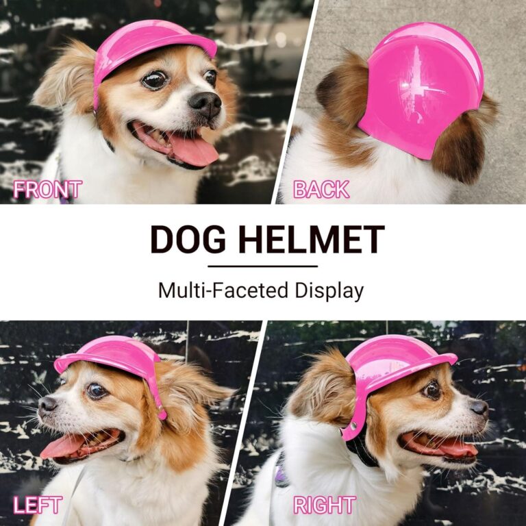 NAMSAN Casco para mascotas, casco para motocicleta, de acrilonitrilo butadieno estireno, sin presión en la oreja