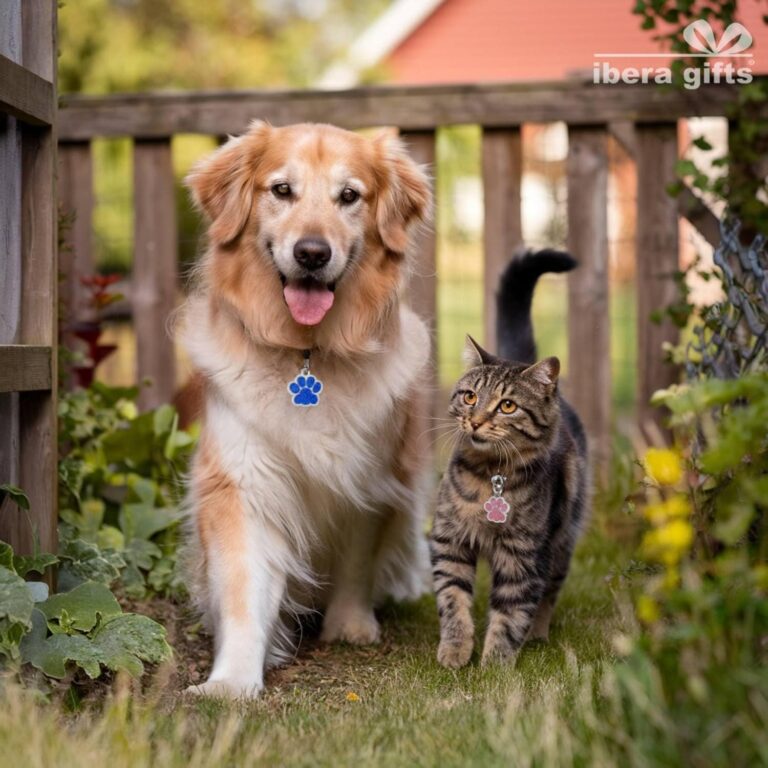 Ibera Gifts - Chapa Perro Grabada en Forma de Pata con Purpurina, Placa Perro Personalizada