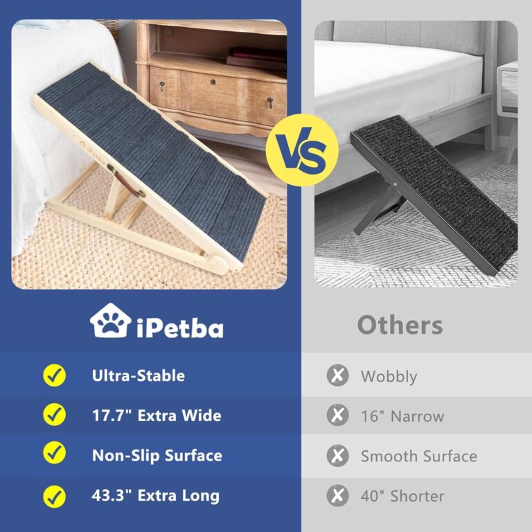 iPetba Rampa para Perros pequeños o Grandes Escalera para Perros para Cama y Sofá Plegable y Ajustable