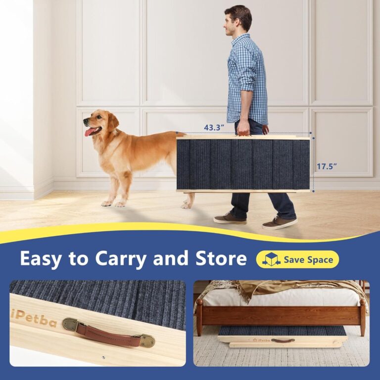 iPetba Rampa para Perros pequeños o Grandes Escalera para Perros para Cama y Sofá Plegable y Ajustable