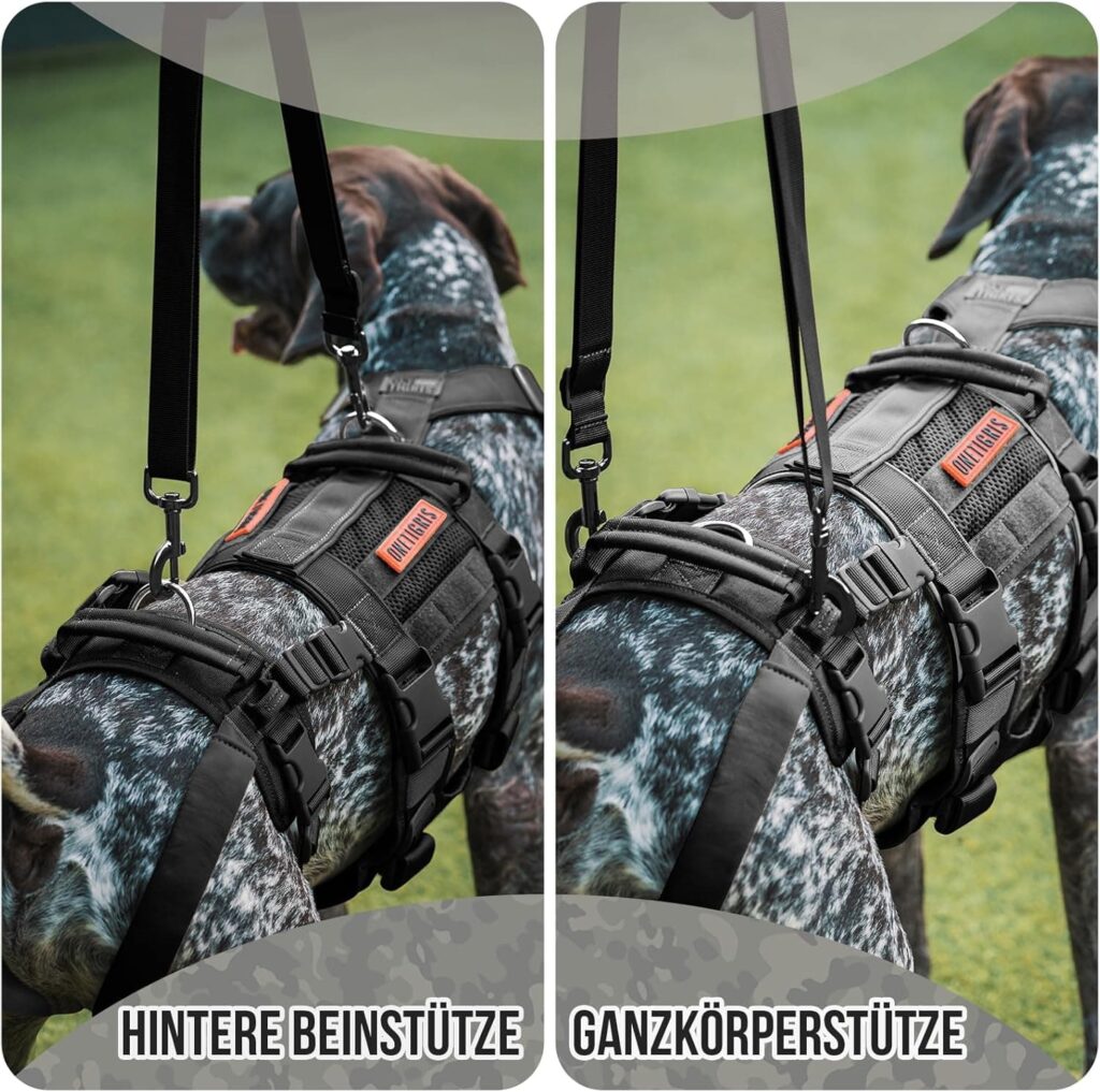 OneTigris Arnés para Perros SKYEWALKER Apoyo Arnés Ajustable con 2 Asas para Apoyo y Rehabilitación Adecuado para Perros Medianos y Grandes Negro M