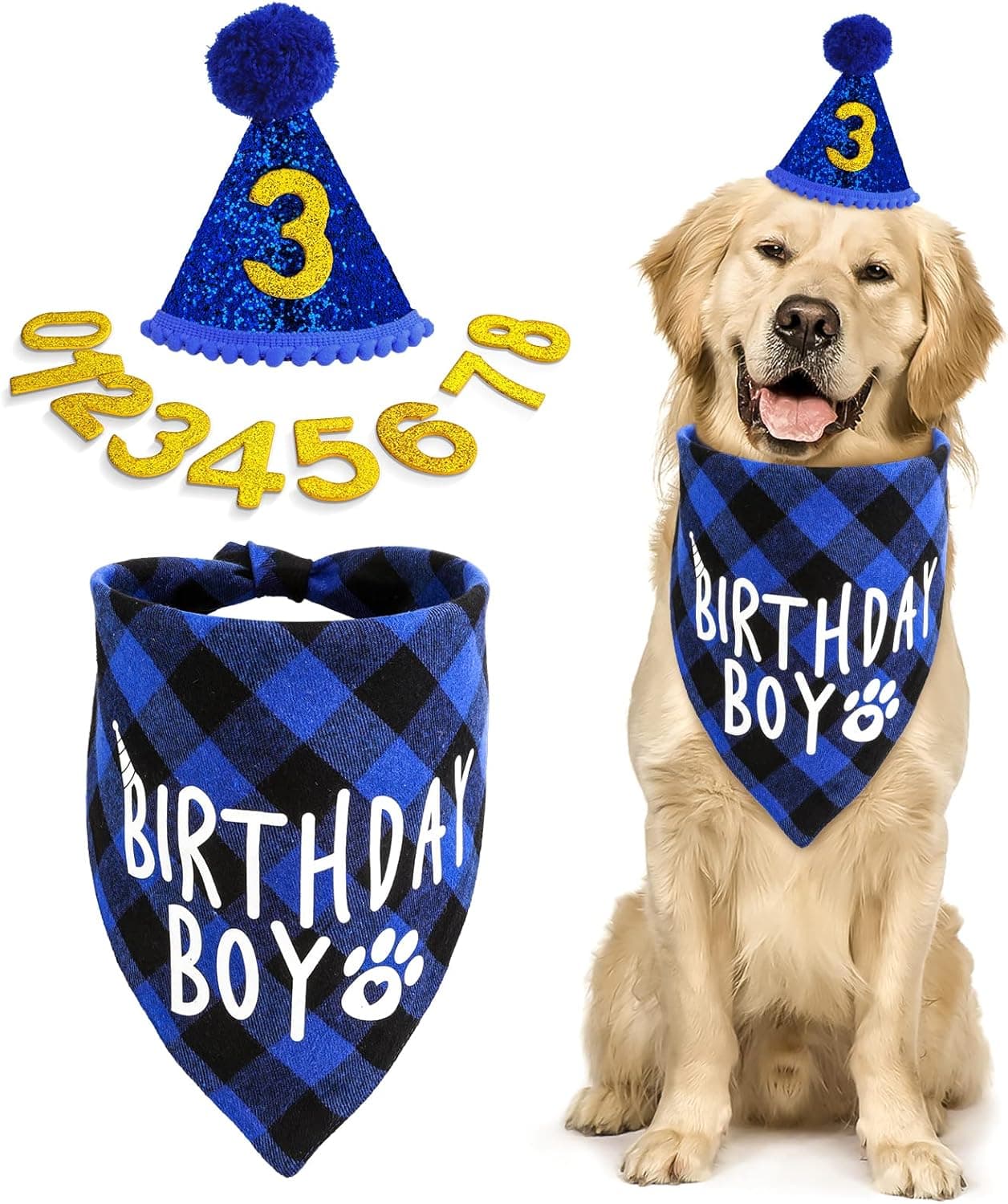 Cobee Juego de gorro de cumpleaños para perro