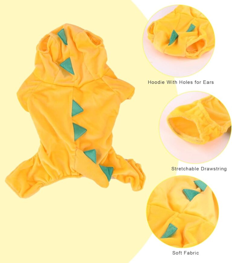 DELIFUR Disfraz de dinosaurio para perro